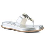 Sandália Flat Mary Feminina Plataforma 908-GG - Prata