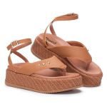 Sandália Plataforma Feminina Luna Tira Asa Delta 909-GG - Caramelo