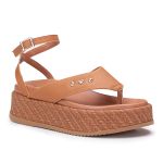 Sandália Plataforma Feminina Luna Tira Asa Delta 909-GG - Caramelo
