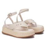 Sandália Plataforma Feminina Luna Tira Asa Delta 909-GG - Off White