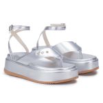 Sandália Plataforma Feminina Luna Tira Asa Delta 909-GG - Prata