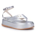 Sandália Plataforma Feminina Luna Tira Asa Delta 909-GG - Prata