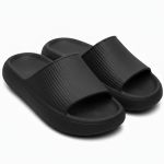 Chinelo Slide Nuvem Unissex Tira Larga Anatômica - Preto