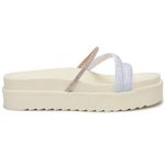 Papete Birken Feminina de Manta Strass Sandalia Rasteirinha Glitter 920-W - Off White