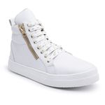 Tênis Sneaker Feminino Botinha Com Ziper Lateral - Branco