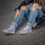 Tênis Sneaker Feminino Botinha Com Ziper Lateral - Tie Dye
