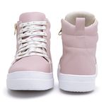 Tênis Sneaker Feminino Botinha Com Ziper Lateral - Rosa