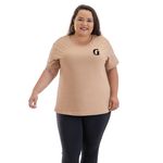 Camiseta Feminina T-shirt Camisa Baby Look Blusa Marca GuGi - Caqui