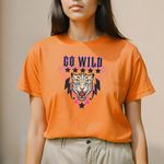 Camiseta Feminina Onça T-shirt Tigre - Laranja