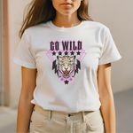 Camiseta Feminina Onça T-shirt Tigre - Branco