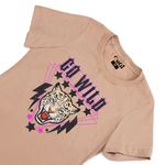 Camiseta Feminina Onça T-shirt Tigre - Caqui