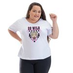 Camiseta Feminina Onça T-shirt Tigre - Branco