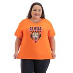 Camiseta Feminina Onça T-shirt Tigre - Laranja