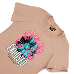 Camiseta Feminina T-shirts Flor com Fogo Exposed - Caqui