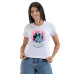 Camiseta Feminina T-shirts Flor com Fogo Exposed - Branco