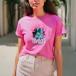 Camiseta Feminina T-shirts Flor com Fogo Exposed - Rosa