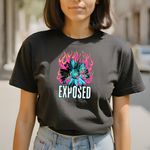 Camiseta Feminina T-shirts Flor com Fogo Exposed - Preto