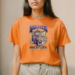 Camiseta Feminina T-shirts Tigre Raio Roxo - Laranja