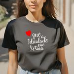 Camiseta Feminina T-shirt Que a Felicidade Vire Rotina - Preto