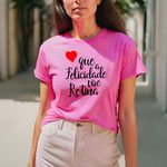 Camiseta Feminina T-shirt Que a Felicidade Vire Rotina - Rosa