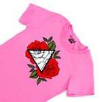 Camiseta Feminina T-shirt Rosas Vermelhas - Rosa