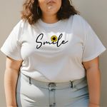 Camiseta T-shirt Feminina Smile Girassol - Branco