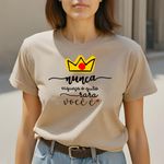 Camiseta T-shirt Feminina Nunca Esqueça o Quão Rara Você é - Caqui