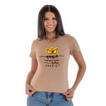 Camiseta T-shirt Feminina Nunca Esqueça o Quão Rara Você é - Caqui