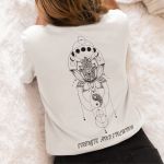 Camiseta Feminina Yin Yang Flor De Lótus Frente E Costas 100% Algodão - Branco