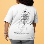 Camiseta Feminina Yin Yang Flor De Lótus Frente E Costas 100% Algodão - Branco
