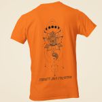 Camiseta Feminina Yin Yang Flor De Lótus Frente E Costas 100% Algodão - Laranja