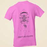Camiseta Feminina Yin Yang Flor De Lótus Frente E Costas 100% Algodão - Rosa