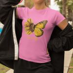 Camiseta Básica Feminina Let It Be Girassol Camisa 100% Algodão Premium - Rosa