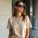 Camiseta T-shirt Feminina Lisa Baby Look Camisa Básica Blusa Moda - Caqui