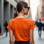 Camiseta T-shirt Feminina Lisa Baby Look Camisa Básica Blusa Moda - Laranja