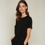 Camiseta T-shirt Feminina Lisa Baby Look Camisa Básica Blusa Moda - Preto