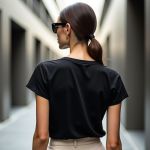 Camiseta T-shirt Feminina Lisa Baby Look Camisa Básica Blusa Moda - Preto