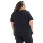 Camiseta Feminina Plus Size T-shirt Camisa Básica Blusa de Algodão - Preto