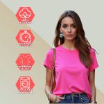 Camiseta T-shirt Feminina Lisa Baby Look Camisa Básica Blusa Moda - Rosa