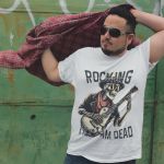 Camiseta Básica Masculina 100% algodão Rocking Till i'am Dead - Branco