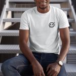 Camiseta Masculina 100% Algodão Smiley Face - Branco