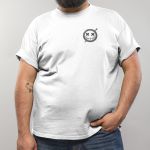 Camiseta Masculina 100% Algodão Smiley Face - Branco