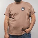 Camiseta Masculina 100% Algodão Smiley Face - Caqui