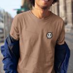 Camiseta Masculina 100% Algodão Smiley Face - Caqui