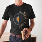 Camiseta Masculina Retro Vinil 100% Algodão - Preto