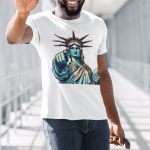 Camiseta Básica Masculina Estátua Da Liberdade New York 100% Algodão Premium - Branco
