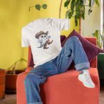 Camiseta Básica Masculina Fantasma Cowboy 100% Algodão Premium - Branco