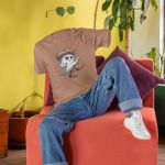 Camiseta Básica Masculina Fantasma Cowboy 100% Algodão Premium - Caqui