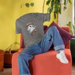 Camiseta Básica Masculina Fantasma Cowboy 100% Algodão Premium - Chumbo