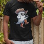 Camiseta Básica Masculina Fantasma Cowboy 100% Algodão Premium - Preto